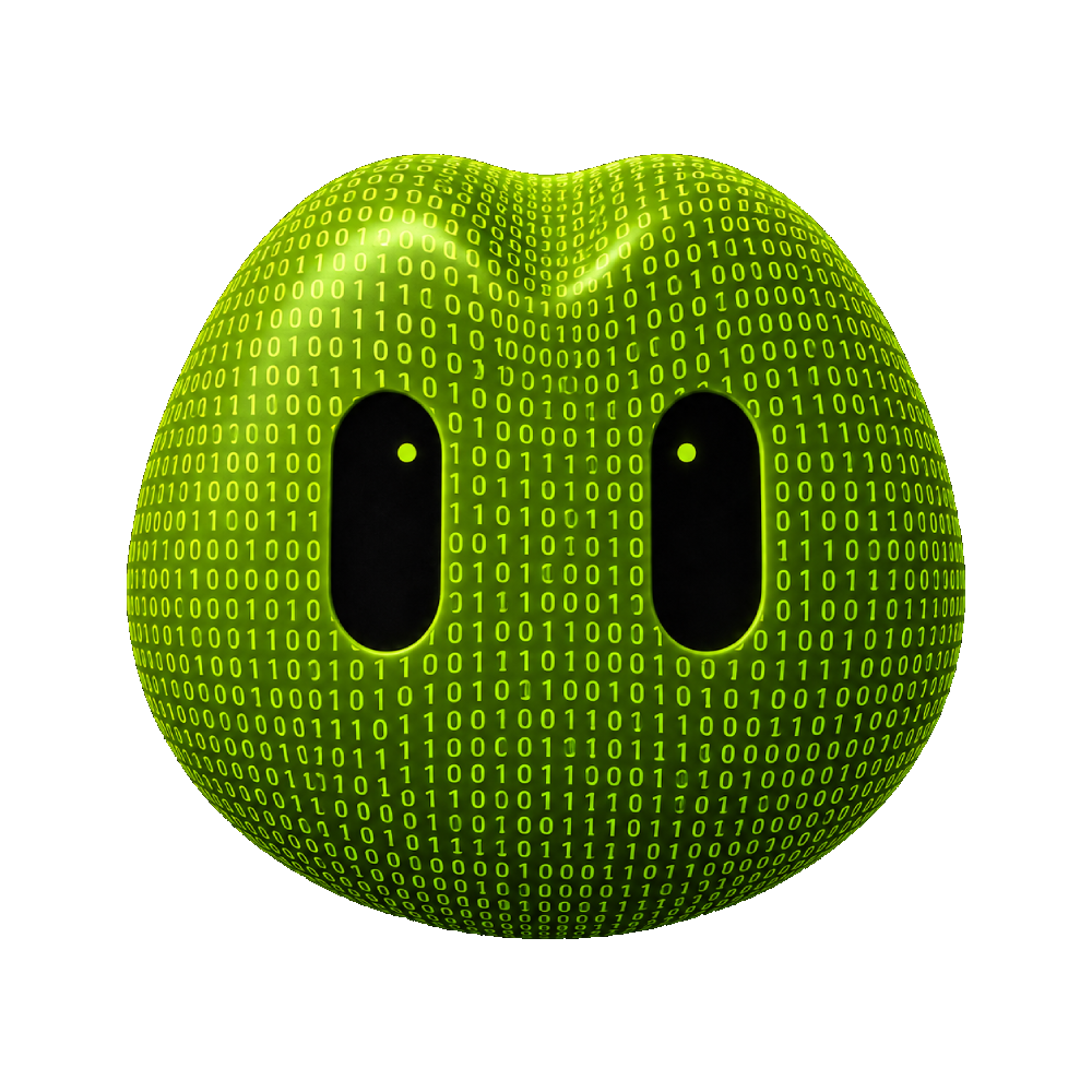 KROK — cybernetic amphibian wallet-intelligence mascot